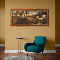 Antique Lombard painting from the 17th century the shepherd with his dogs - 4237804