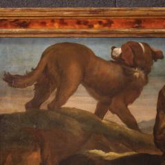 Antique Lombard painting from the 17th century the shepherd with his dogs - 4237811