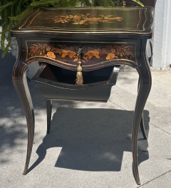 Antique Louis Philippe Ebony Inlaid Vanity Dressing Table - 3639579