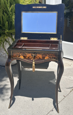 Antique Louis Philippe Ebony Inlaid Vanity Dressing Table - 3639599