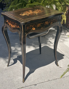 Antique Louis Philippe Ebony Inlaid Vanity Dressing Table - 3639603