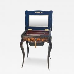 Antique Louis Philippe Ebony Inlaid Vanity Dressing Table - 3639764