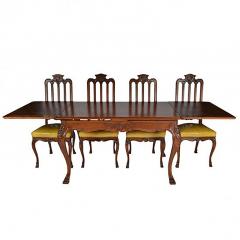 Antique Louis XIV Oak Dining Table and Six Chairs - 163453