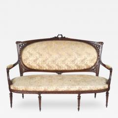 Antique Louis XIV Style D Shaped Walnut Sofa - 171466