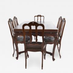 Antique Louis XV Dining Table and Six 6 Chairs France 19th Century - 162011