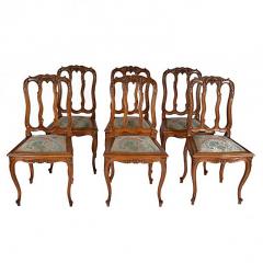 Antique Louis XV Dining Table and Six Chairs - 163166