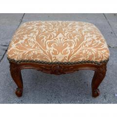 Antique Louis XV French Provincial Footstool With Fortuny Seat - 4687975
