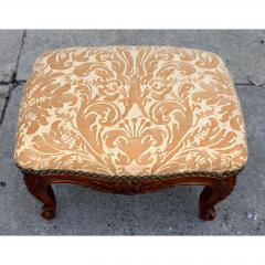 Antique Louis XV French Provincial Footstool With Fortuny Seat - 4687976
