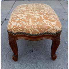Antique Louis XV French Provincial Footstool With Fortuny Seat - 4687978
