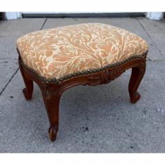 Antique Louis XV French Provincial Footstool With Fortuny Seat - 4687984