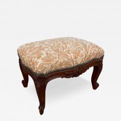 Antique Louis XV French Provincial Footstool With Fortuny Seat - 4688968