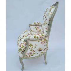 Antique Louis XV Style Bergere Arm Chair W Schumacker Strolling Butterflies - 3593968