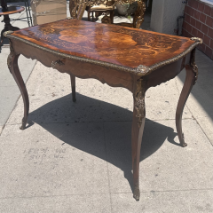 Antique Louis XV Style Bronze Mounted Satinwood Inlaid Writing Table - 3639578