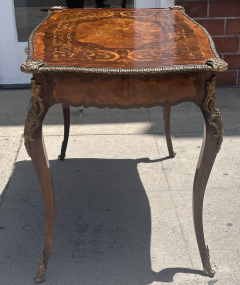 Antique Louis XV Style Bronze Mounted Satinwood Inlaid Writing Table - 3639581