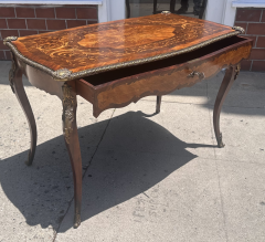 Antique Louis XV Style Bronze Mounted Satinwood Inlaid Writing Table - 3639594