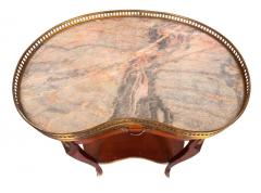 Antique Louis XV Style French Inlaid Marble Top Side Table - 3897123