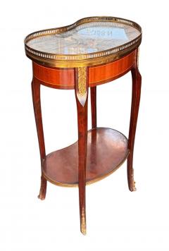 Antique Louis XV Style French Inlaid Marble Top Side Table - 3897125