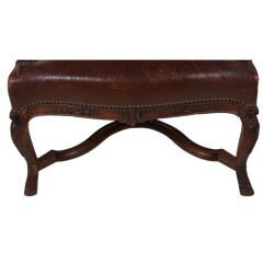 Antique Louis XV Style Leather Fauteuil Executive Desk Chair - 4488896