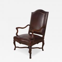Antique Louis XV Style Leather Fauteuil Executive Desk Chair - 4491110