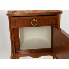 Antique Louis XV Style Parquetry Nightstand End Table Alexandre Hugnet Paris - 4107609
