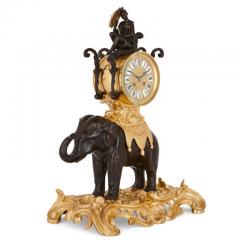 Antique Louis XV style patinated and gilt bronze clock - 3464143