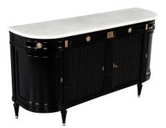 Antique Louis XVI Black Lacquered Marble Top Sideboard Buffet - 3796992