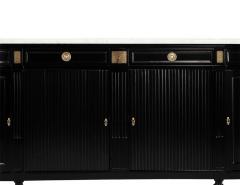 Antique Louis XVI Black Lacquered Marble Top Sideboard Buffet - 3796998