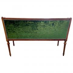 Antique Louis XVI Emerald Green Silk Velvet Sofa Settee - 4736626
