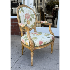Antique Louis XVI Giltwood Fauteuil Arm Chair - 4107687