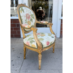 Antique Louis XVI Giltwood Fauteuil Arm Chair - 4107690
