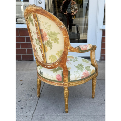 Antique Louis XVI Giltwood Fauteuil Arm Chair - 4107691