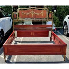 Antique Louis XVI Style Bronze Mounted Mahogany King Size Bed Bedframe - 2554065