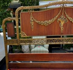 Antique Louis XVI Style Bronze Mounted Mahogany King Size Bed Bedframe - 2554069