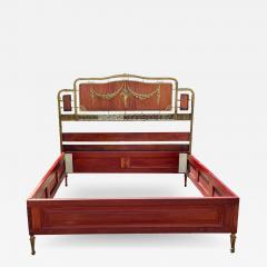 Antique Louis XVI Style Bronze Mounted Mahogany King Size Bed Bedframe - 2557897