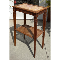 Antique Louis XVI Style Side Table W Sienna Marble Top - 4126218