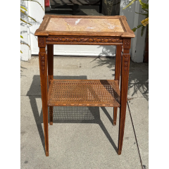 Antique Louis XVI Style Side Table W Sienna Marble Top - 4126236