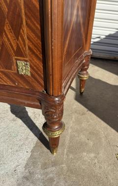 Antique Louis XVI Style Walnut Armoire w Brass Ormolu Inlay and Parquetry - 4398047
