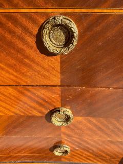 Antique Louis XVI Style Walnut Armoire w Brass Ormolu Inlay and Parquetry - 4398052