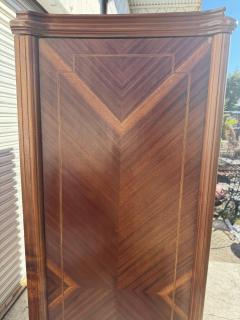 Antique Louis XVI Style Walnut Armoire w Brass Ormolu Inlay and Parquetry - 4398053