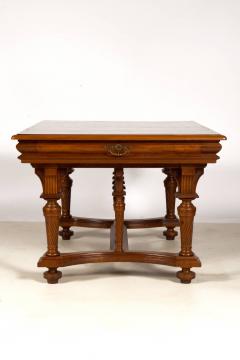 Antique Louis XVI Style Walnut Ebony Dinning Library Table France 19th C  - 3167514