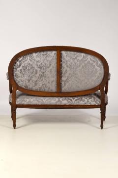 Antique Louis XVI Walnut Settee France 19th C  - 2739433