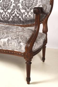 Antique Louis XVI Walnut Settee France 19th C  - 2739462