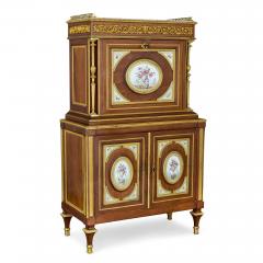 Antique Louis XVI style ormolu and S vres porcelain mounted secretaire - 3635255