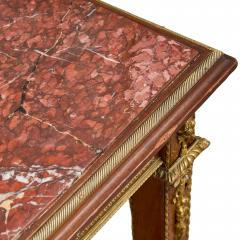 Antique Louis XVI style ormolu and jasperware mounted side table - 4143246