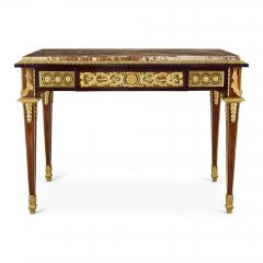 Antique Louis XVI style ormolu marble and wood centre table - 4239169