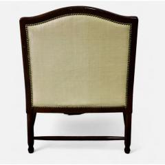 Antique Mahogany Club Chair W Clarence House Blue Cheetah Velvet - 4375750