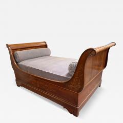 Antique Mahogany Inlaid Sleigh Bedframe for Daybed - 4762560