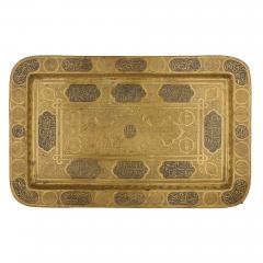 Antique Mamluk Revival Brass and Silver Inlaid Tray Table - 4706010