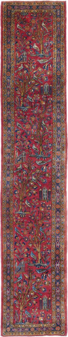Antique Manchester Wool Kashan Runner 1 10 x 9 11  - 4405413