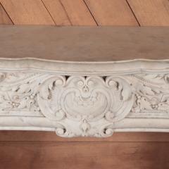Antique Marble Fireplace Mantel French Rococo Style Pure White Marble C 1860 - 4316874